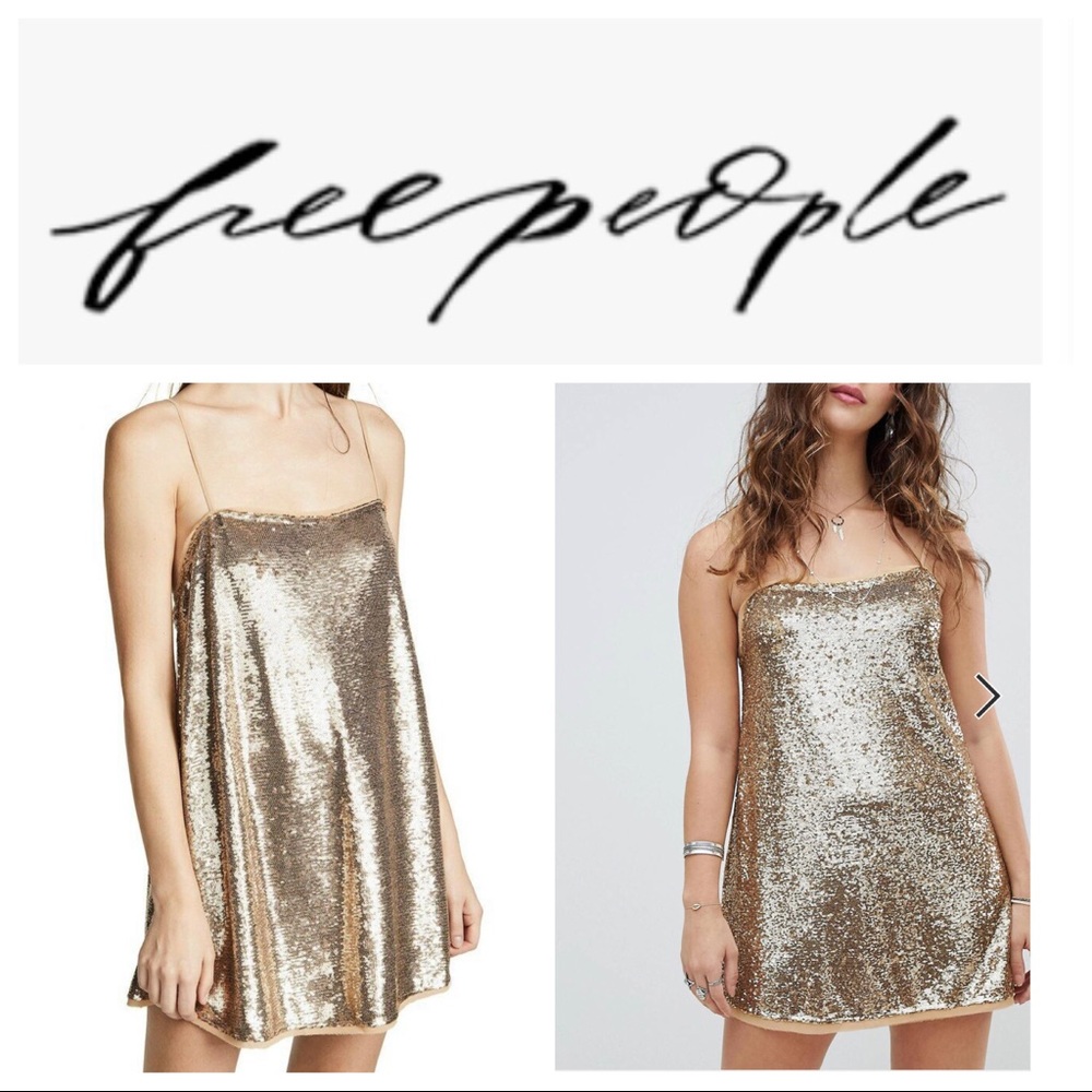 Free People Intimates Time To Shine Sequin Mini Slip Dress